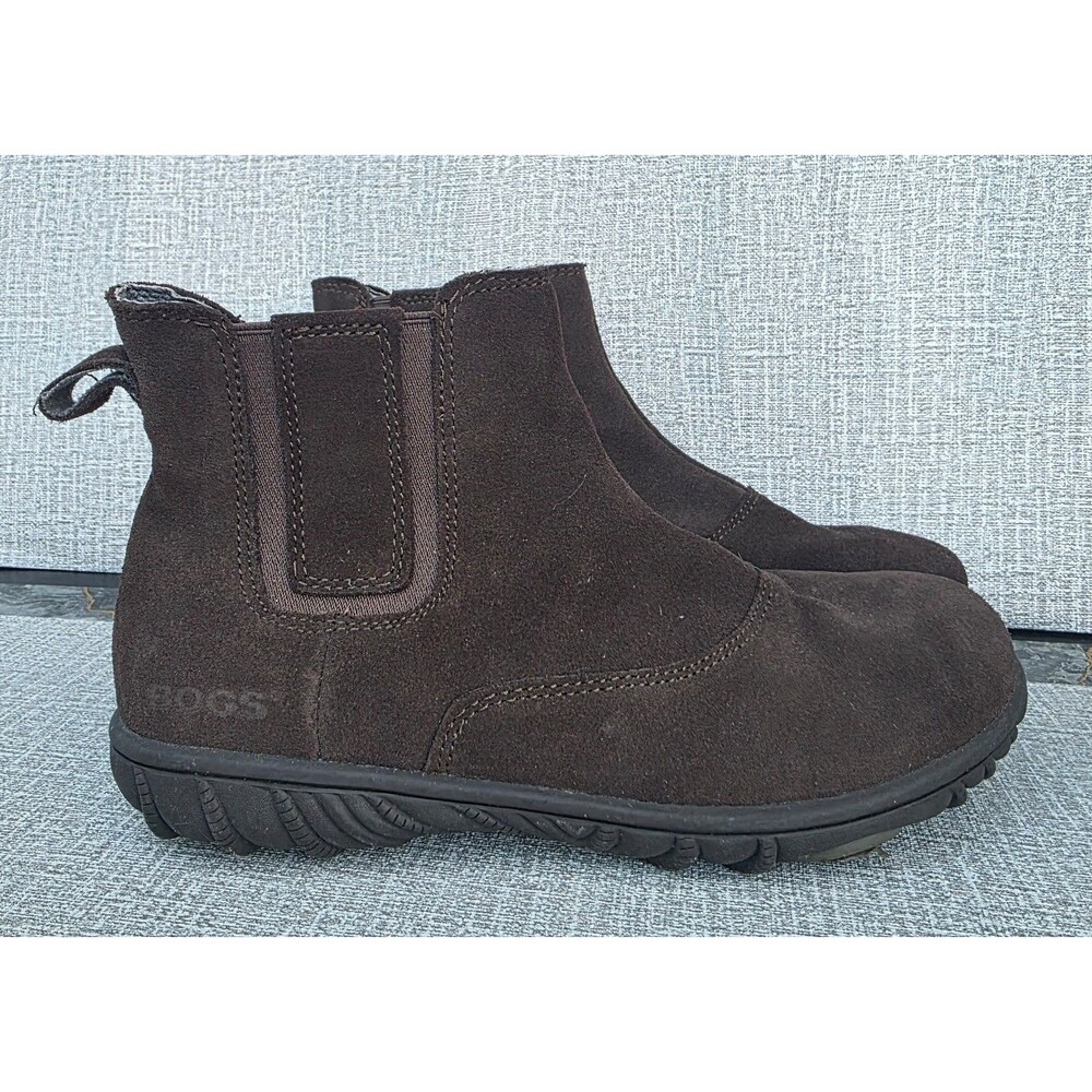 BOGS Wall Ball Chelsea Boots Chocolate Brown Suede Youth 5 / Women's 7 Excellent
